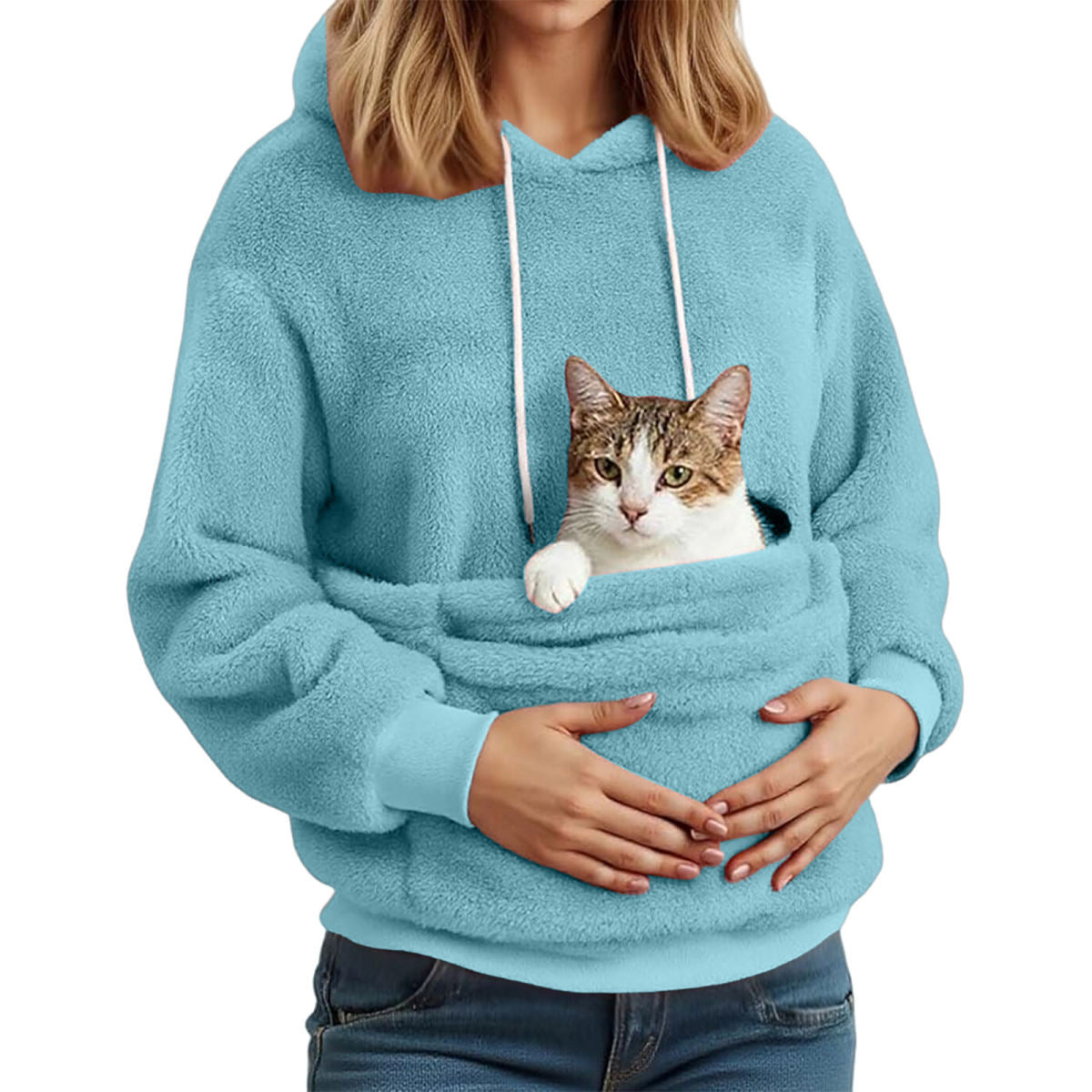 Women's Flannel Hooded Sweatshirt Pet