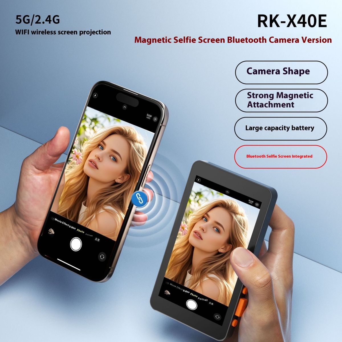 Mobile Phone Wireless Selfie Multi-monitoring Device 4-inch