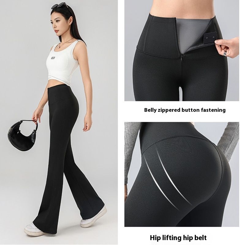 Zipper Slightly Pull Outer Wear High Waist Yoga Pants