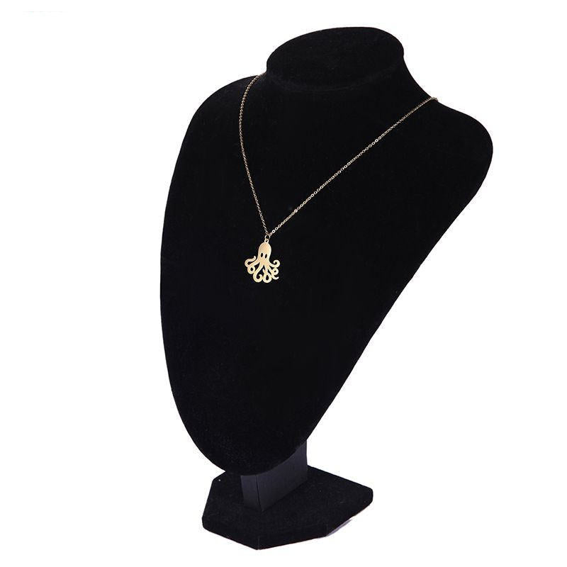 Stainless Steel Pendant Necklace Female Yoga Cute Octopus