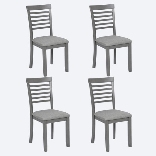 Dining Chairs Only, Wooden Dining Chairs Set of 4, Kitchen Chair with Padded Seat, Upholstered Side Chair for Dining Room, Living Room, Gray