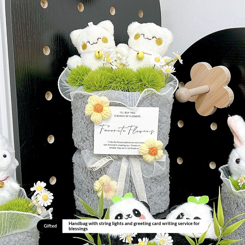 Internet-famous Rabbit Eating Grass Plush Bouquet Gift