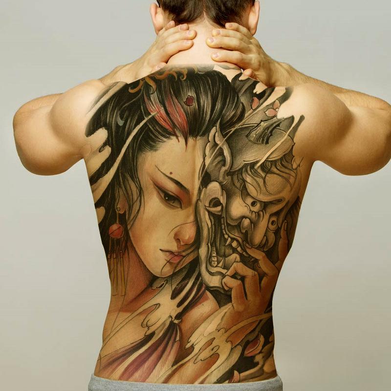 Realistic Full Back Tattoo Stickers - Waterproof Temporary Body Art Decals for Men Women