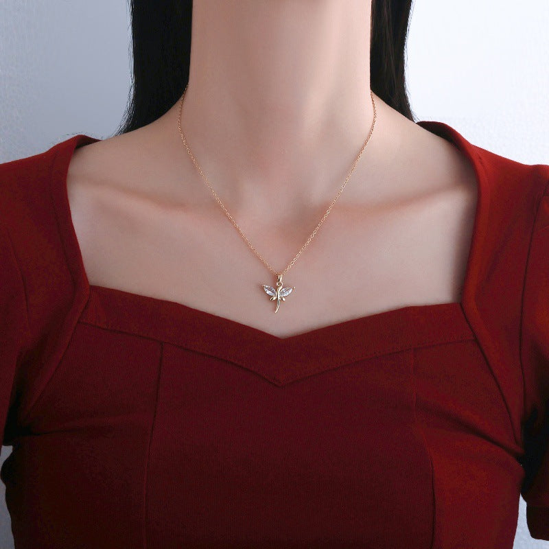 Zircon Niche Design Japanese-Korean Style Fashionable Minimalist Necklace