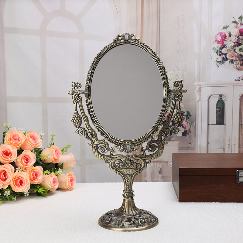 European Style Retro Makeup Mirror Dressing Mirror Pastoral Metal