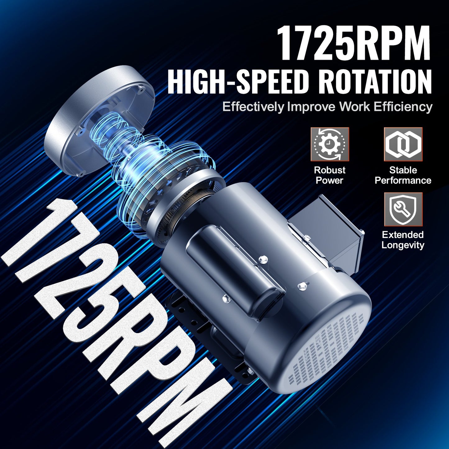0.75HP Electric Motor 1725 Rpm, AC 115V/230V, 56C Frame, Air Compressor Motor Single Phase, 5/8' Keyed Shaft, CW/CCW Rotation For Agricultural Machinery And General Equipment