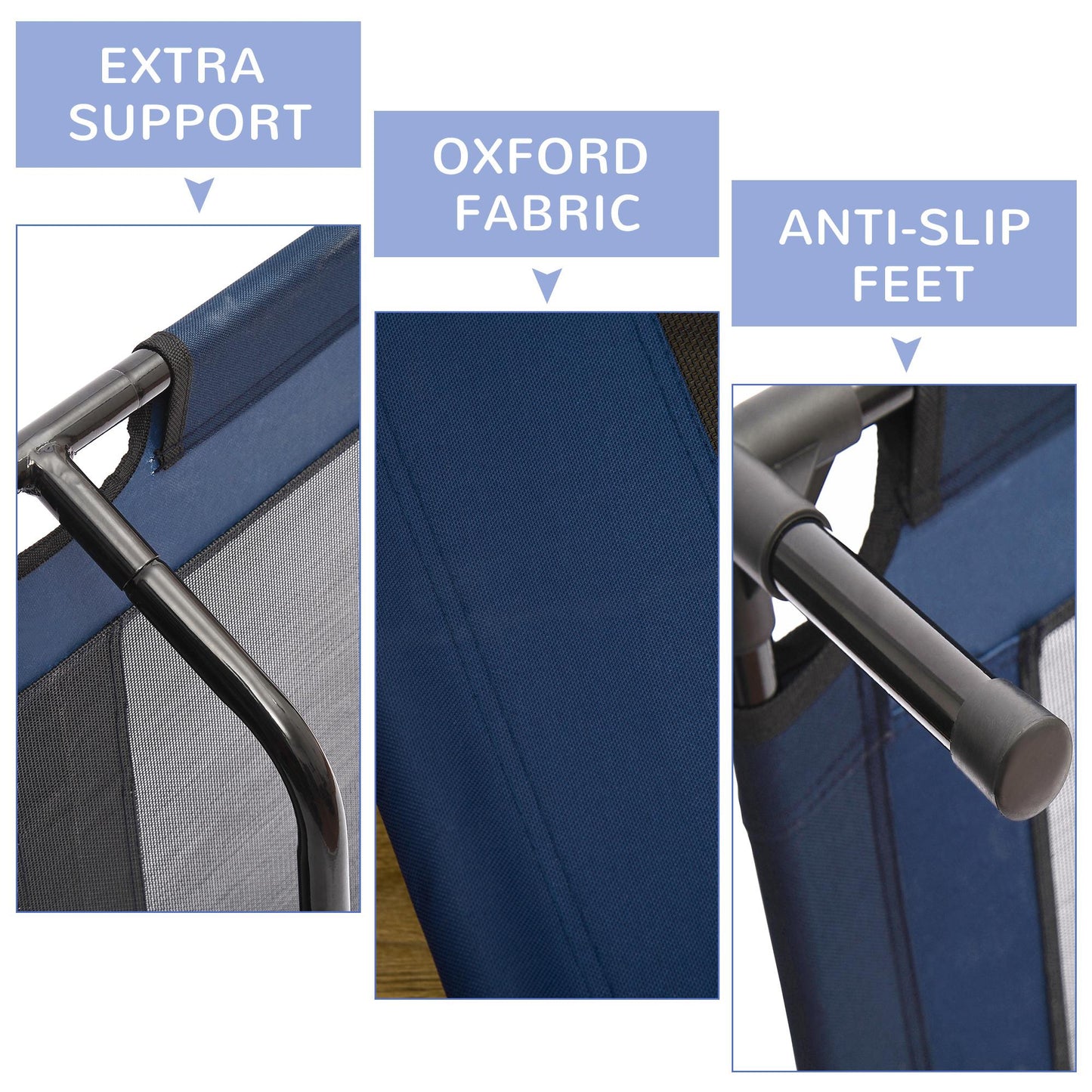 36" x 30" Elevated Cooling Summer Dog Cot Pet Bed with Mesh Ventilation - Blue
