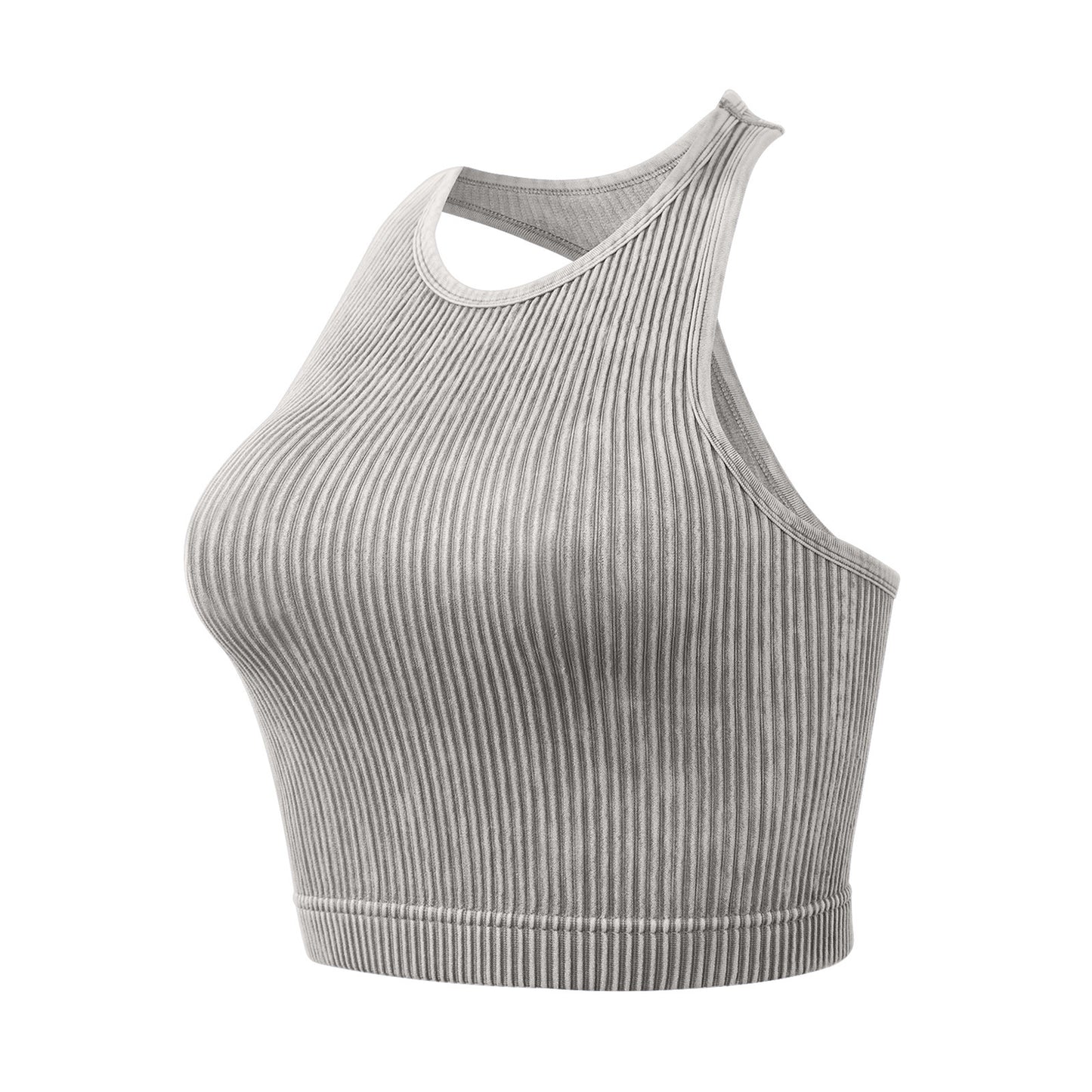 Women's Solid Color Short Thread Beauty Back Yoga Vest