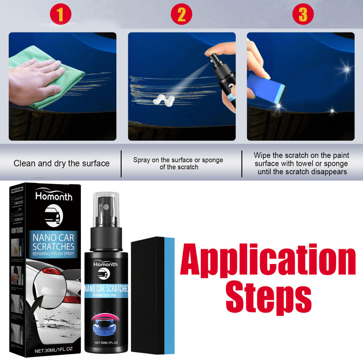 Scratch-care Spray For Car Scratch Restoration And Cleaning