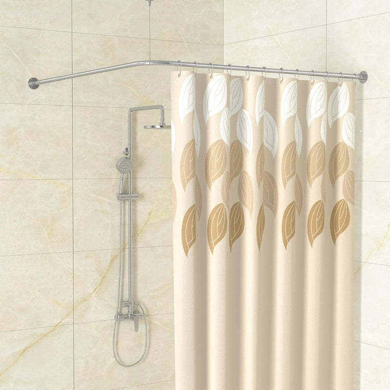 L Shape Shower Rail Rods Curtain Rod Wall Mounted Curved Bath Pole For Bathroom