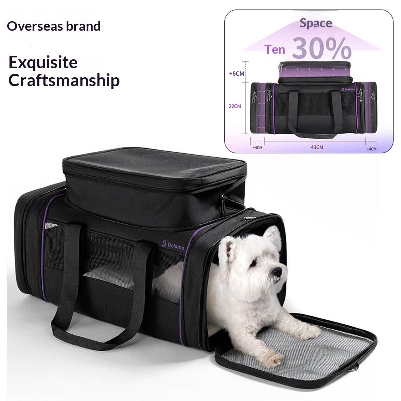 Portable Pet Carrier For Travel Soft Expandable Bag That Provides Extra Space For Your Dog On Flights