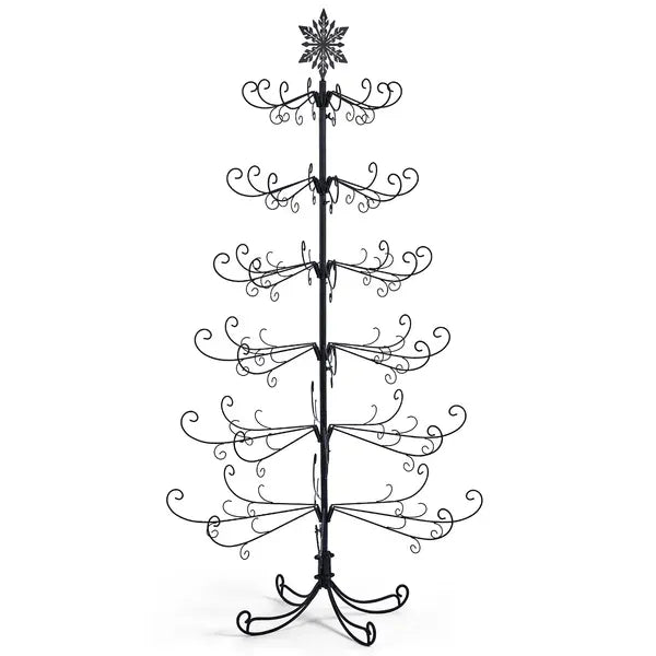 6ft Black PVC Iron Christmas Tree With Snowflake Top (Accessories Not Included) - Everyday Decor Tree