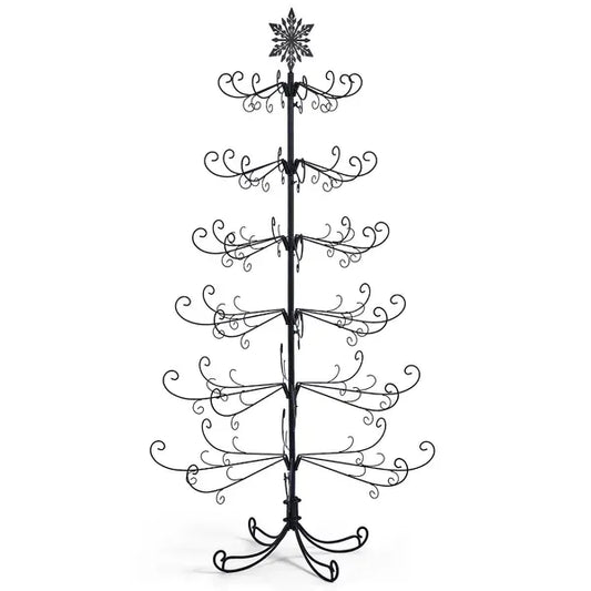 6ft Black PVC Iron Christmas Tree With Snowflake Top (Accessories Not Included) - Everyday Decor Tree