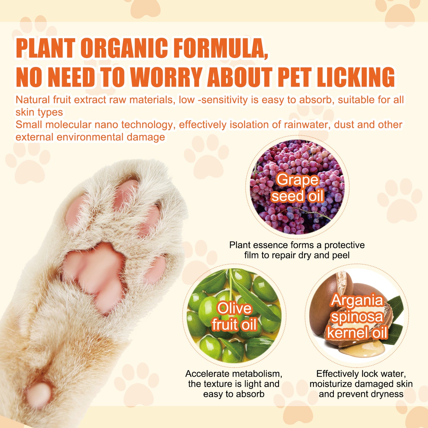Yegbong Pet Moisturizing Paw Care Cream, Cats And Dogs Universal Moisturizing Feet Soles Meat Pad Cracked Care Cream