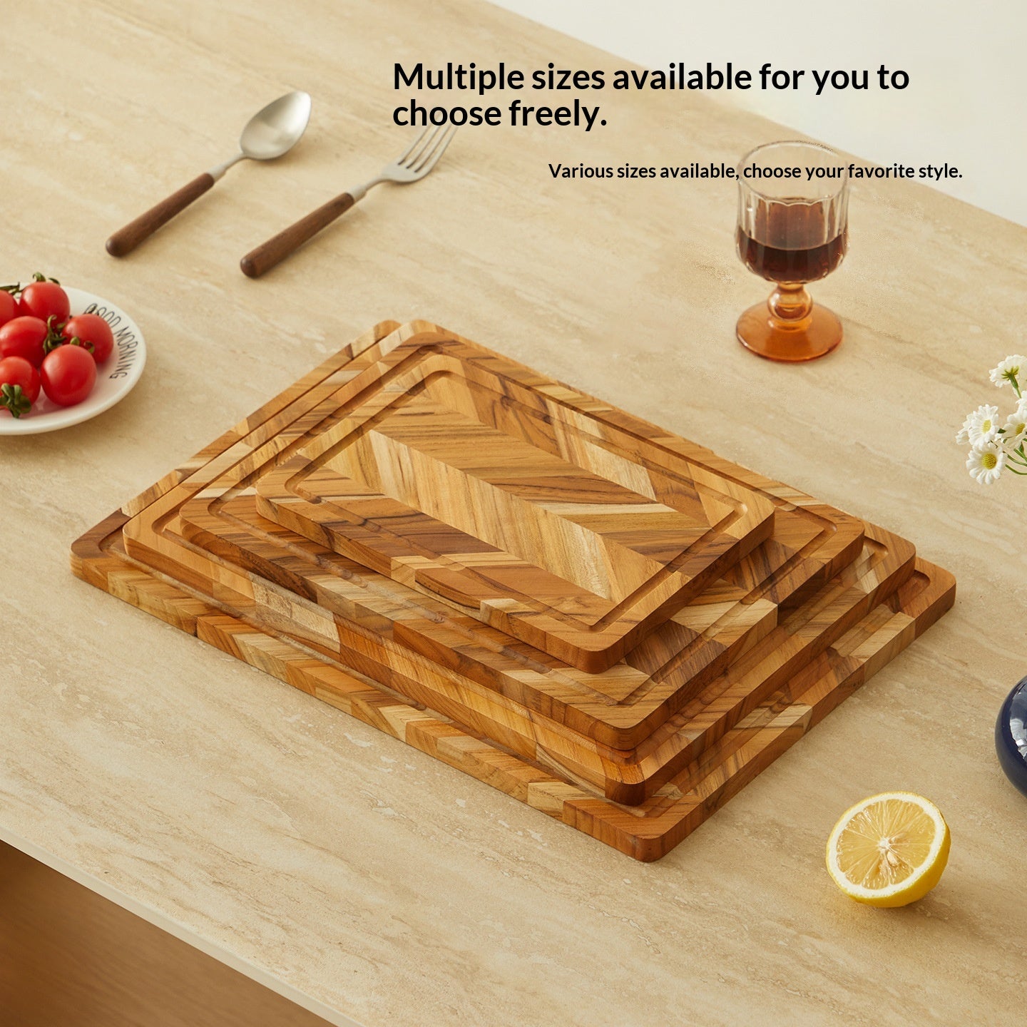 Teak Cutting Board Double-sided For Home Use Solid Wood