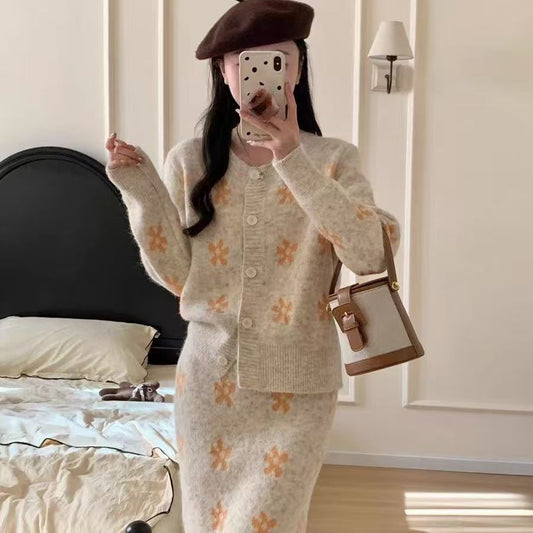 Autumn And Winter Korean-style Petite Women's Sweater Set New Fashionable