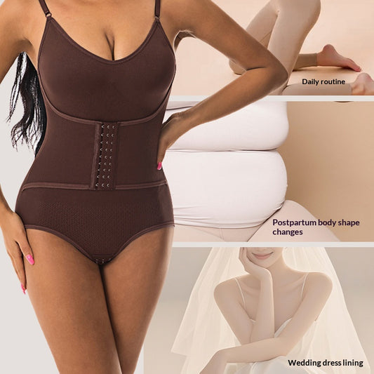 Body Shaping Butt Lifting Abdomen Tightening Snap Button Jumpsuit