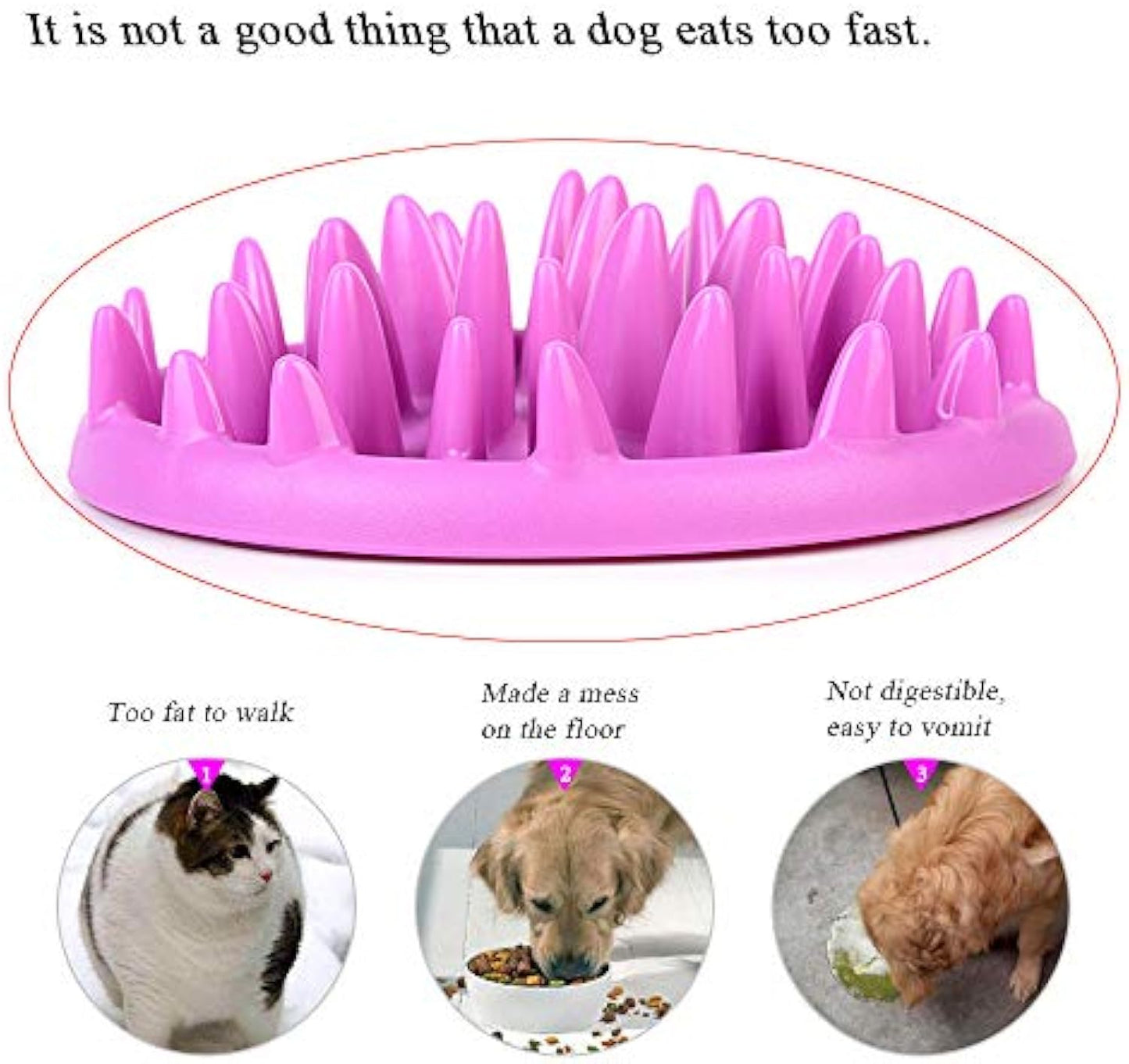 Cat Slow Feeder Bowl  Non-Slip Cat Feeding Bowl Anti-Choking Dog Food Bowl Jungle Puzzle Cat Catch Interactive Feeder Suitable For Dog