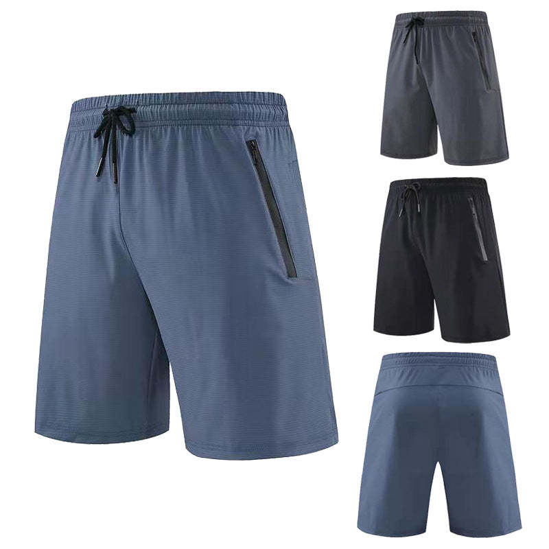 Men Summer Solid Quick Dry Loose 5 Inch Shorts, Casual Fitness Running Shorts For Student Morning Jog