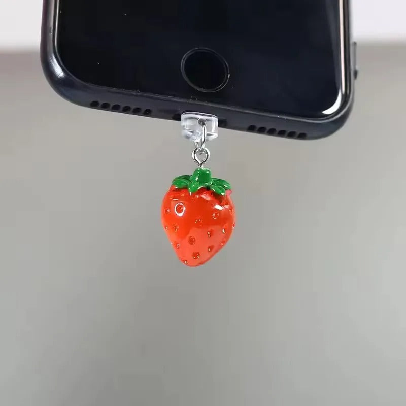 Fruit Mobile Phone With Hole Charging Port Universal Dust Plug
