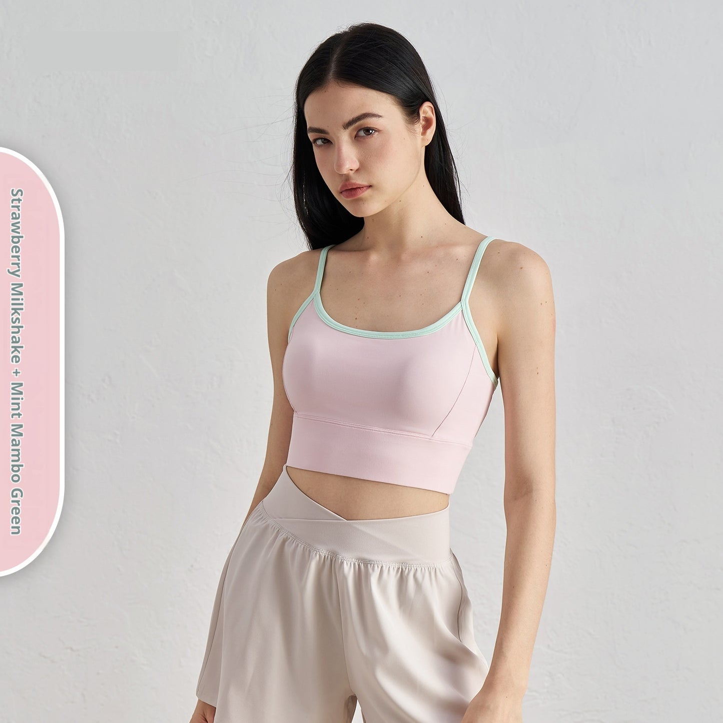 Youth Color Contrast Patchwork Short Sports Vest Push-up Beauty Back Yoga Underwear
