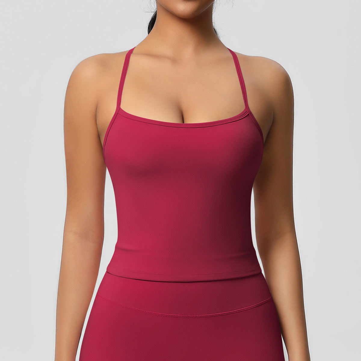 Double-sided Brushed Pure Color Tight Beauty Back Exercise Vest