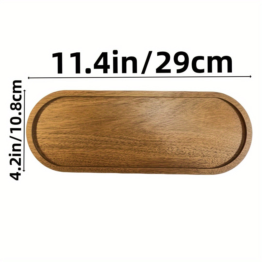 Wooden Tray Enclosing A Snack Plate Japanese-style Tea Tray