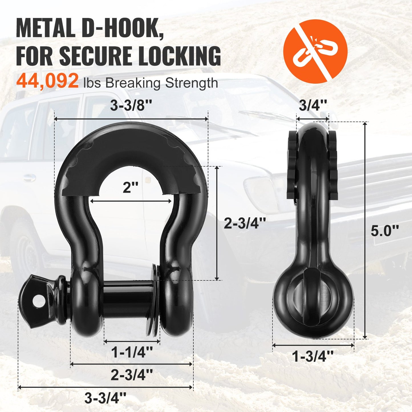 Off-Road Recovery Kit, 3" X 30', Heavy Duty Winch Recovery Kit With 30000 Lbs Tow Straps, 44092 Lbs D-Ring Shackles, Shackle Receiver, Snatch Block Pulley, Gloves, Storage Bag For ATV Jeep Truck