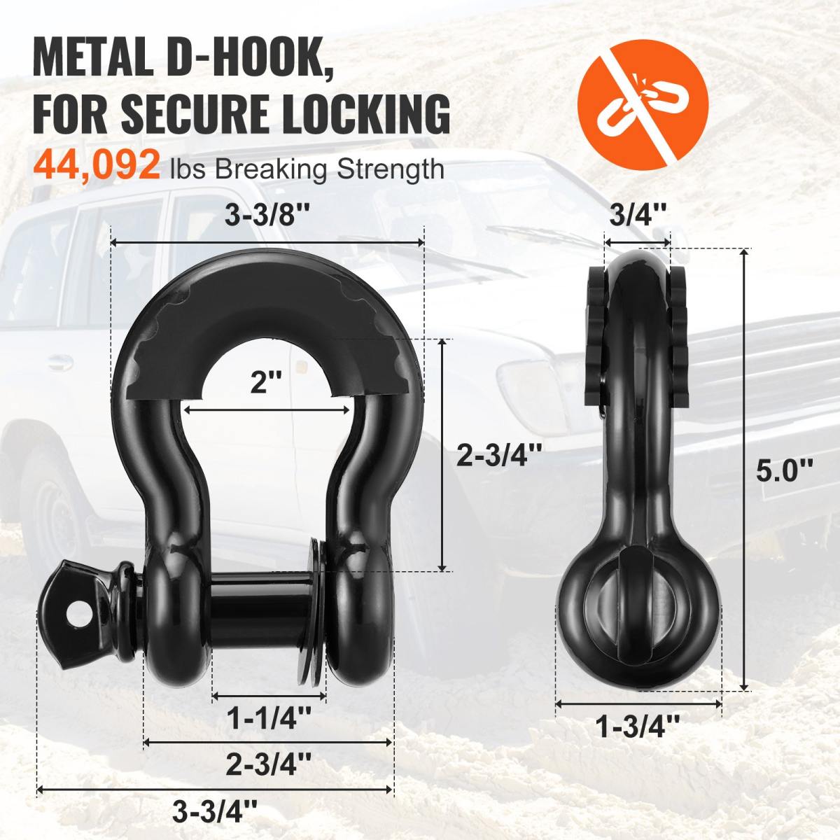 Off-Road Recovery Kit, 3" X 30', Heavy Duty Winch Recovery Kit With 30000 Lbs Tow Straps, 44092 Lbs D-Ring Shackles, Shackle Receiver, Snatch Block Pulley, Gloves, Storage Bag For ATV Jeep Truck