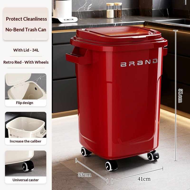 Kitchen Trash Can For Home Use Large Capacity No Bending Required