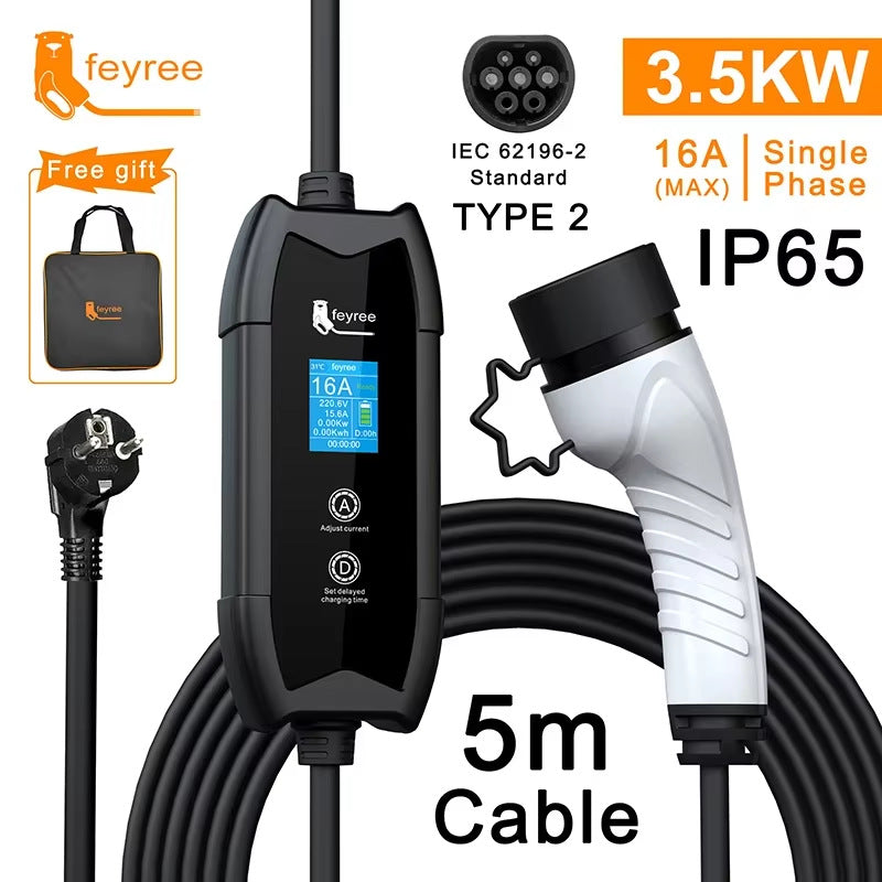 New Energy Charging Gun Electric Car Charger Portable Grounding Wire-free