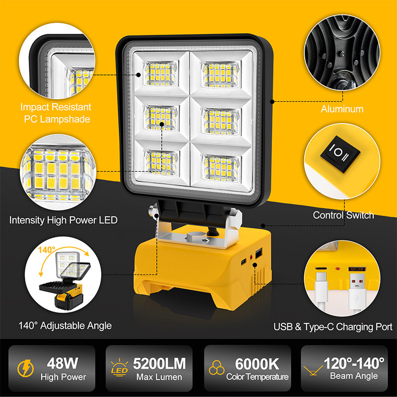 Outdoor Lithium Battery Charging Camping Light A Portable Multi-functional High-brightness Light For Work And Car Repair