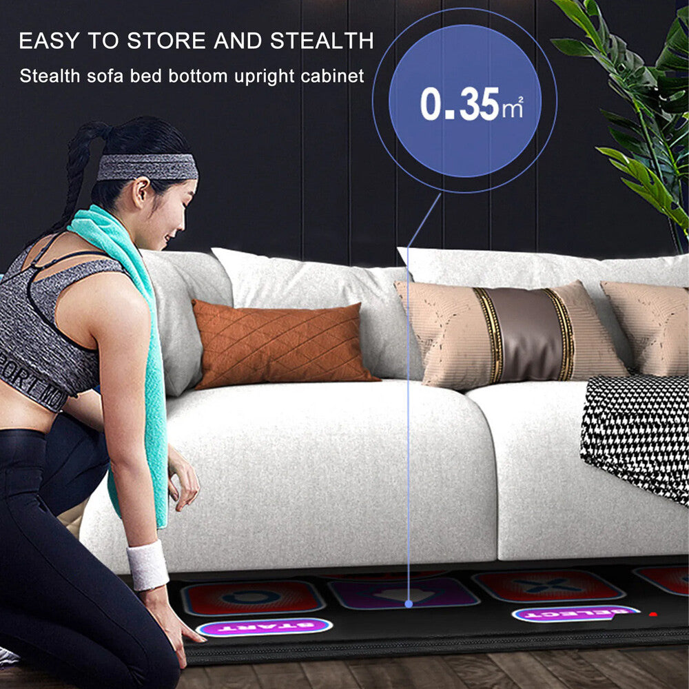 Double Dance Mat For Kids Child Adults Wireless Dancer Step Pads Non-Slip Home