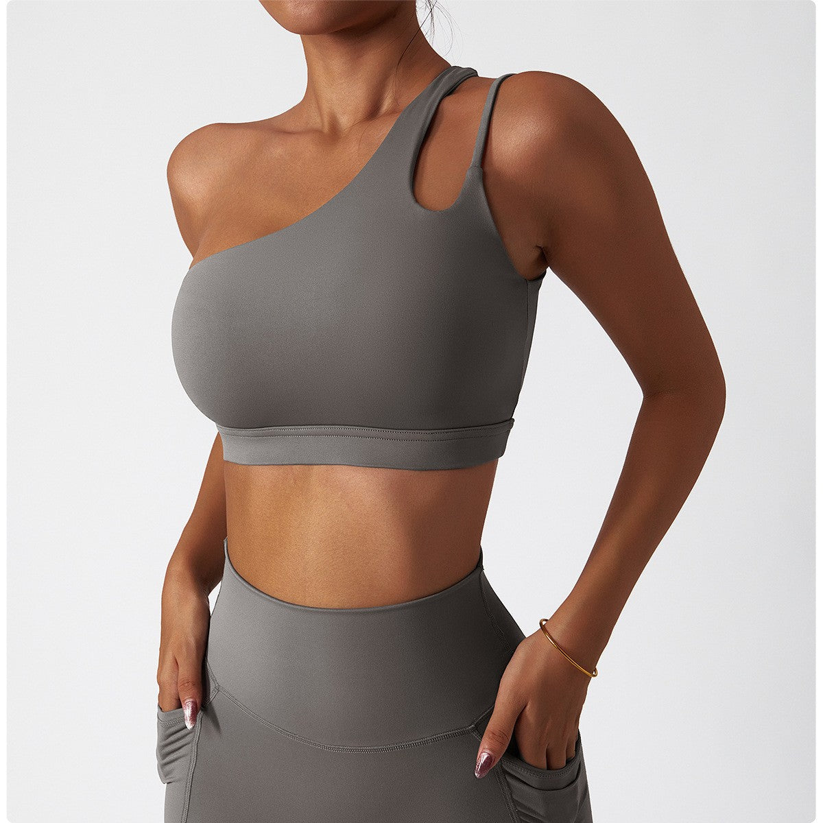 Irregular-Strap Running And Fitness Tank Top