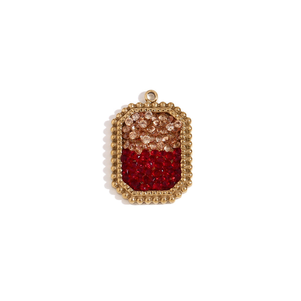 Mini And Simple Ornament Accessories 18K Gold Micro Inlay Colorful Crystals