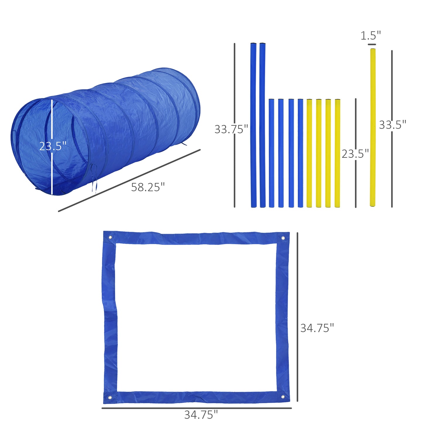 Backyard Competitive Dog Agility Training Kit Obstacle Course Equipment