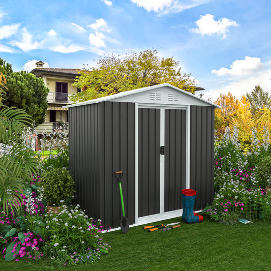 Outdoor Storage Sheds 6FTx4FT  Roof Grey