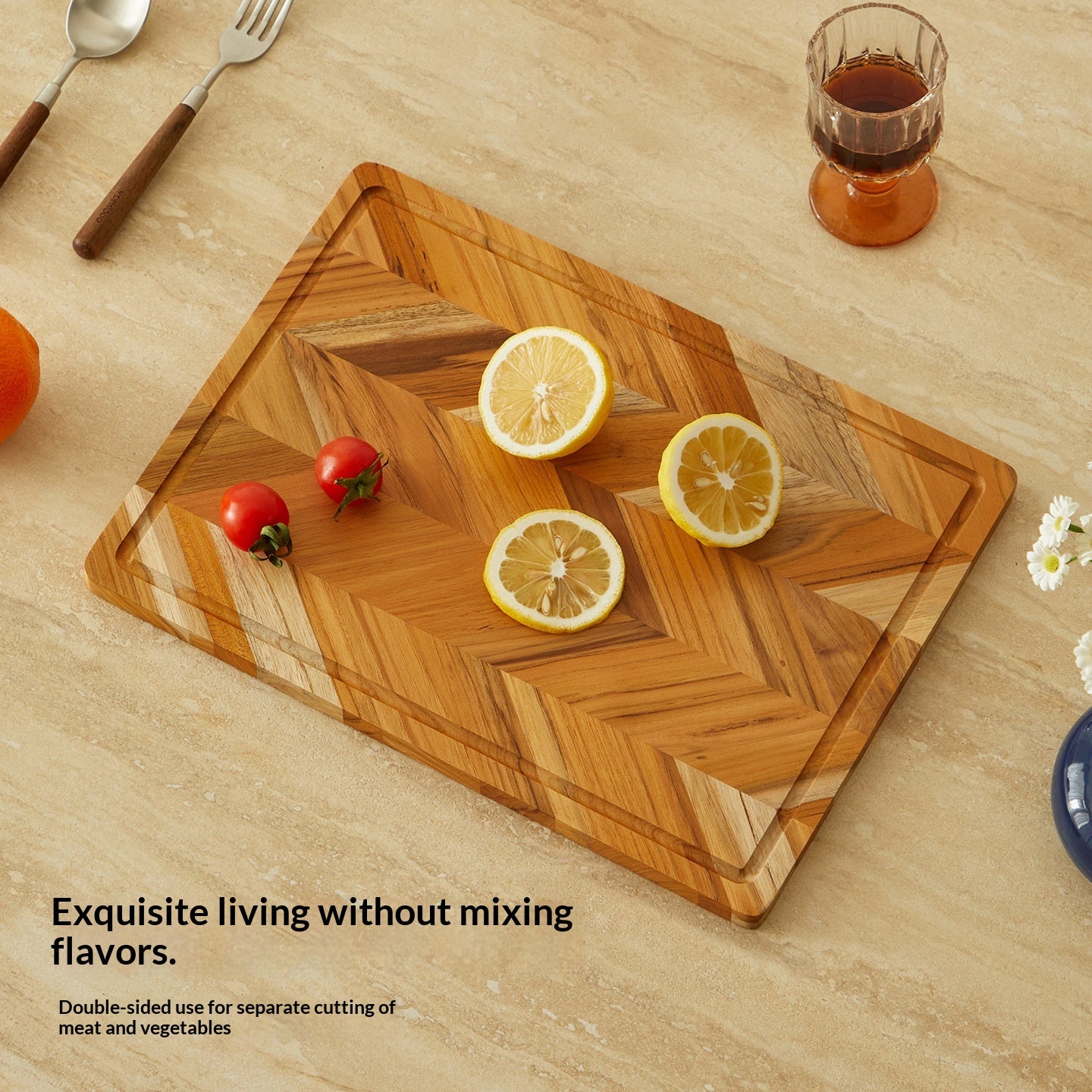 Teak Cutting Board Double-sided For Home Use Solid Wood