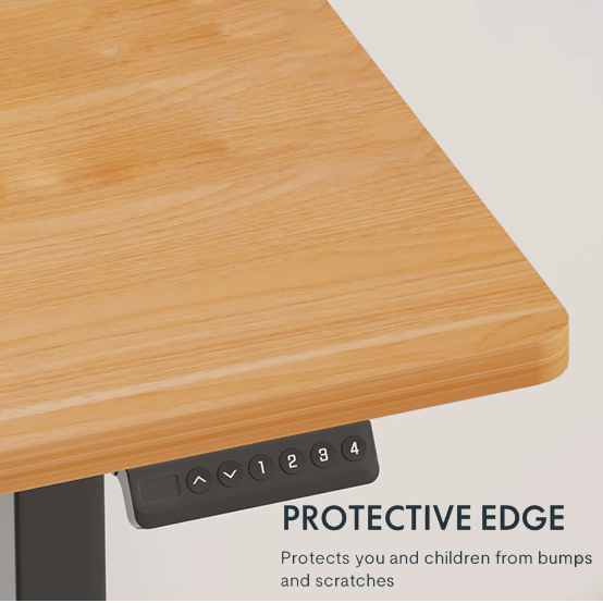 Electric Standing Desk Whole Piece Adjustable Height Desk Home Office Computer Workstation Sit Stand Up Desk White Frame - Maple Top