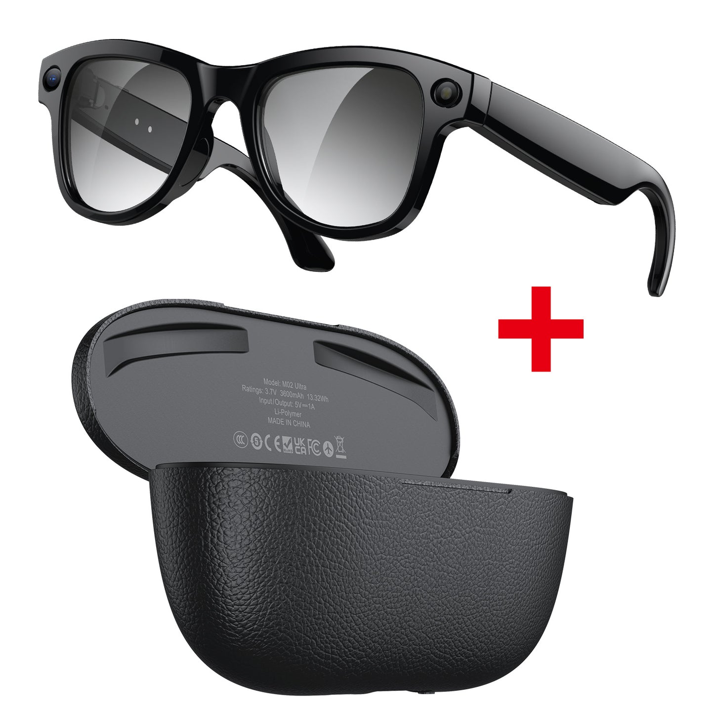 Smart Glasses With AI Translation 8MP Camera And Charging Case