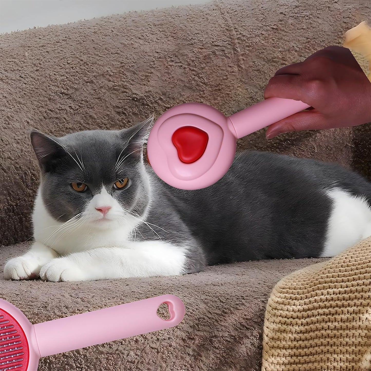 Pet Beauty Hair Removal Comb Cat Brush - One Click Release Care Cat Comb Dog Hair Removal Brush