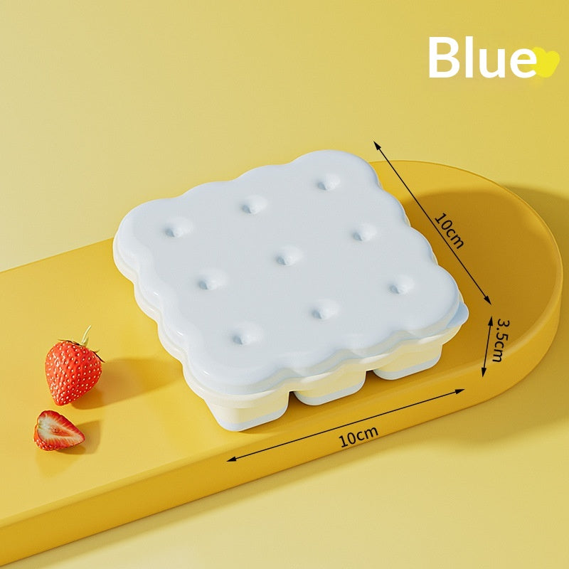 Creative Cookie-shaped Ice Cube Tray Mold Plastic Ice Mold With Lid Reusable Ice Cube Tray Drink Whisky Ice Coolers Ice Cube Maker Kitchen Bar Tools Gadgets