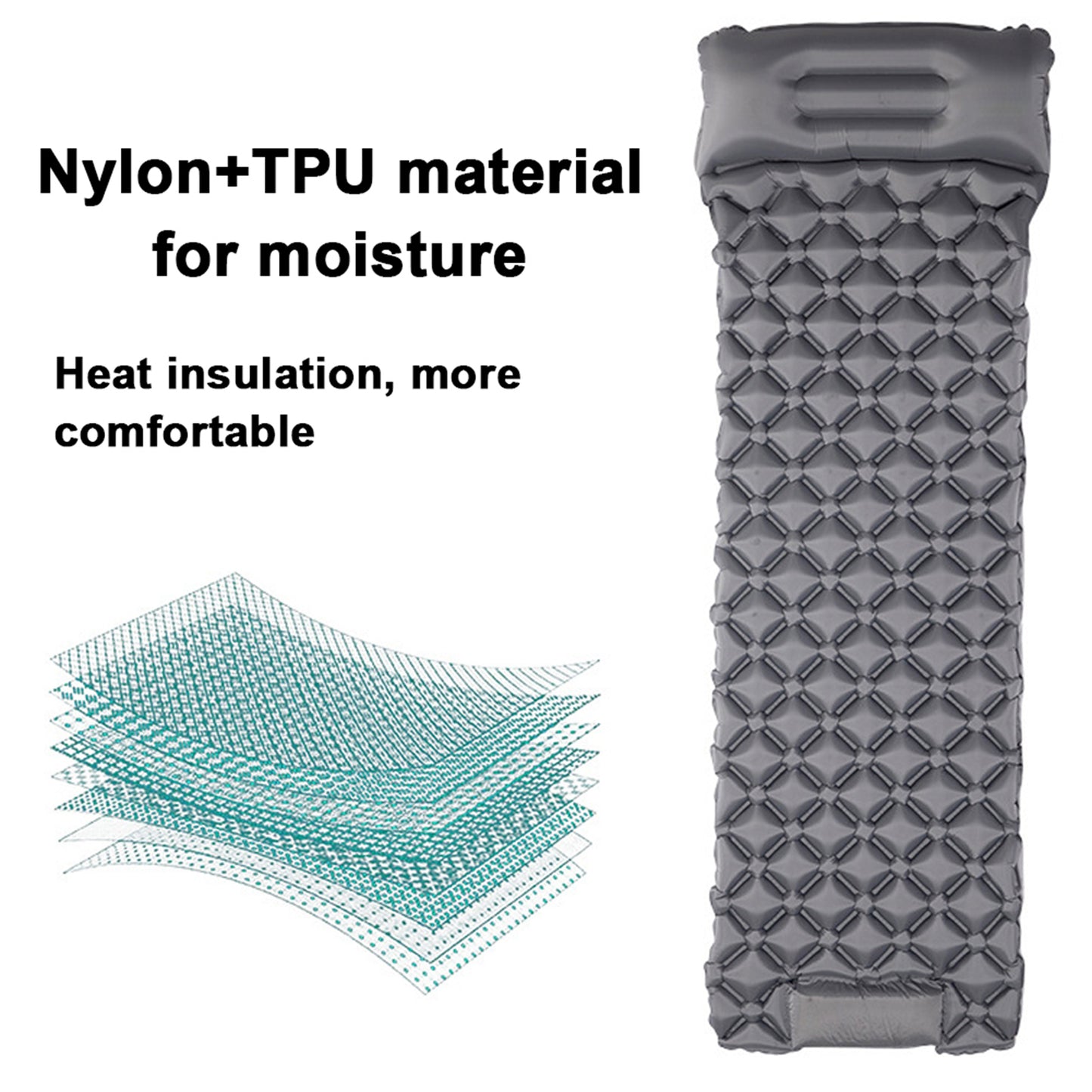 Built-in Pump Mattress Outdoor Camping Picnic Sleeping Mat Travel Portable Soft Mattress Comfort Inflation Mattress With Pillow Moisture-proof Ground Mat