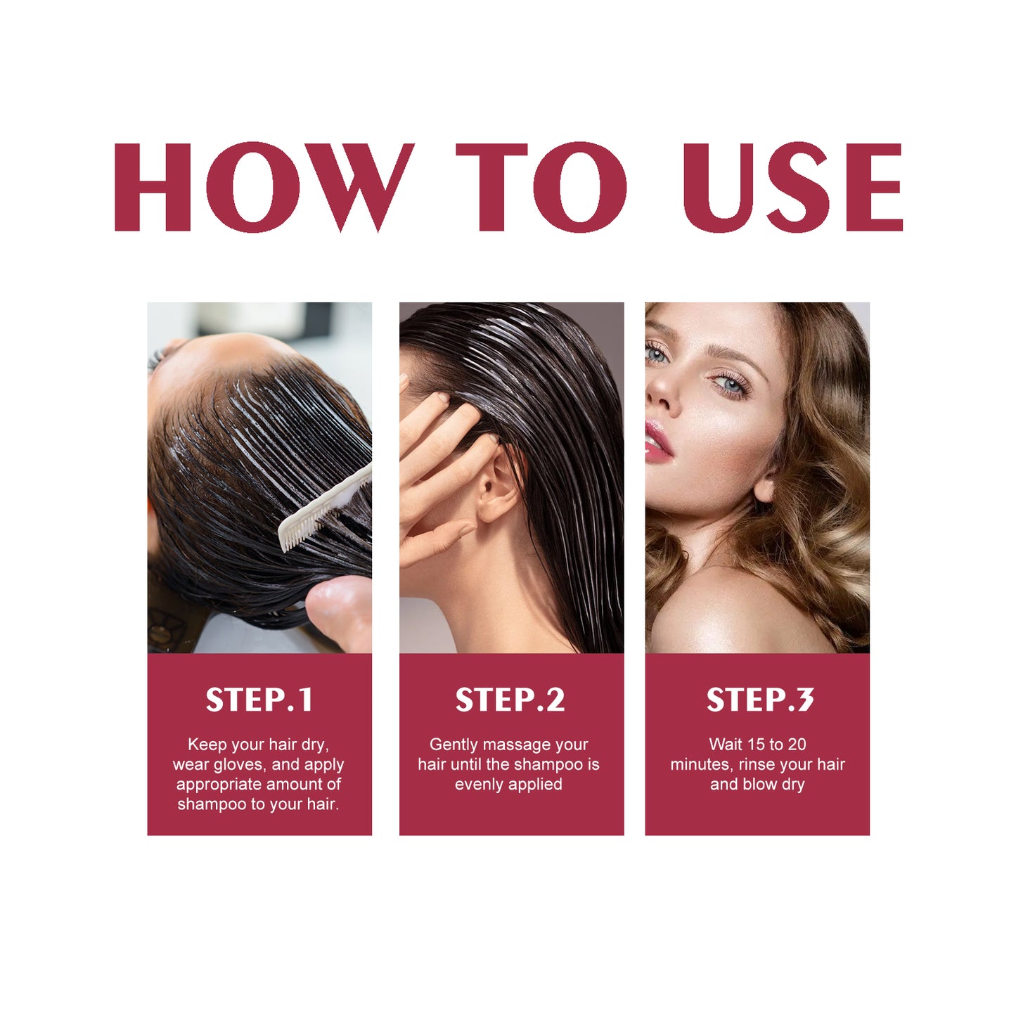 EELHOE Black Hair Shampoo Series, Gentle, Non-Irritating And Moisturizing Scalp Easily Changing Color Hair Shampoo