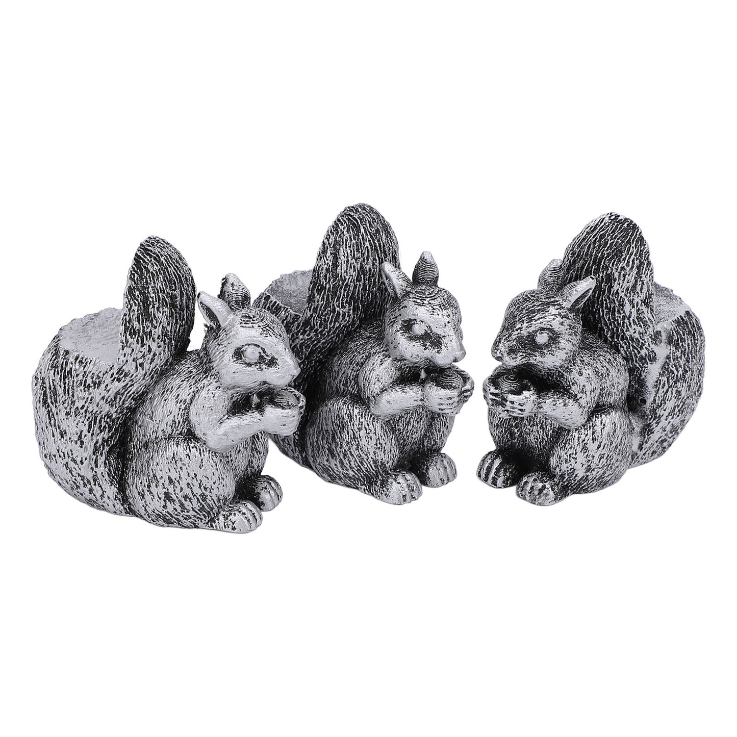 3PCS Flower Pot Decorative Feet Resin Animal Statue Plant Pot Support Feet Planter Riser For Outdoor Garden Squirrel