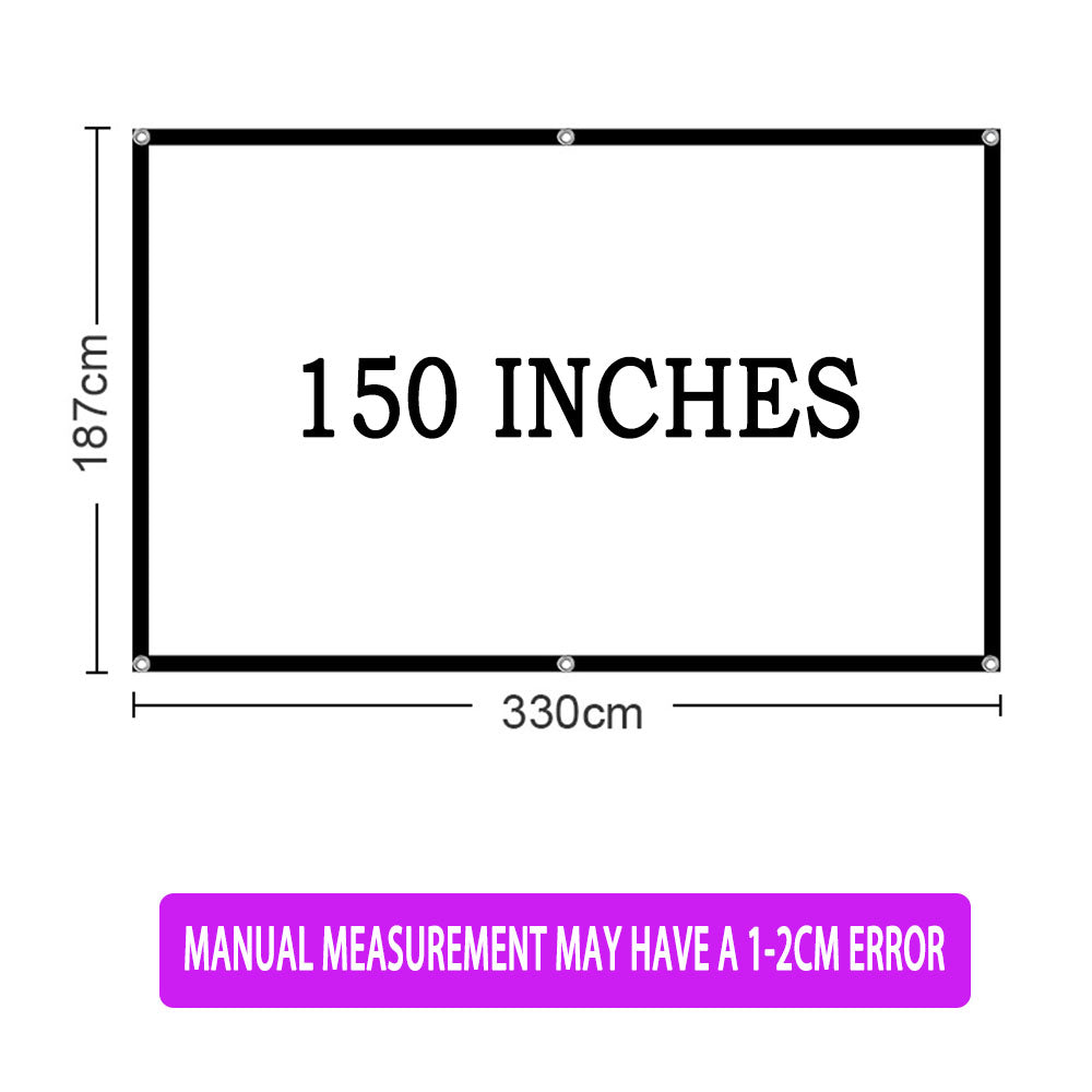 Outdoor Home 3D 4K HD Movie Cinema 150 Foldable Projector Screen 16 9 Portable