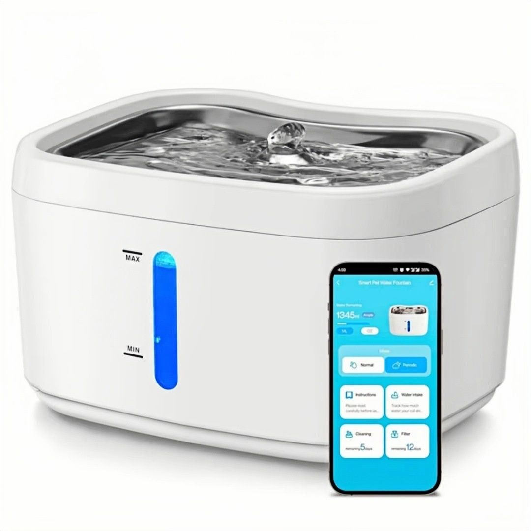Smart Cat Water Fountain With Automatic Sensor And Wireless Power Supply