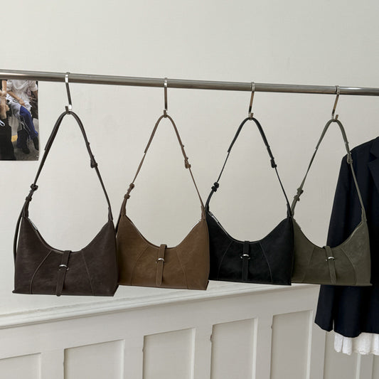 Trendy Retro Matte Underarm Bag For Women Korean Style