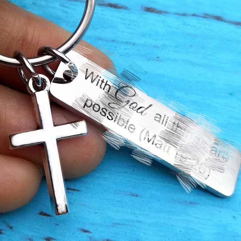 Best-selling Engraved Jewelry Cross Keychain For Bags