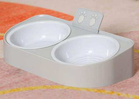 Pet Water Grain Bowl-Gray-HIPS+ABS-1 piece